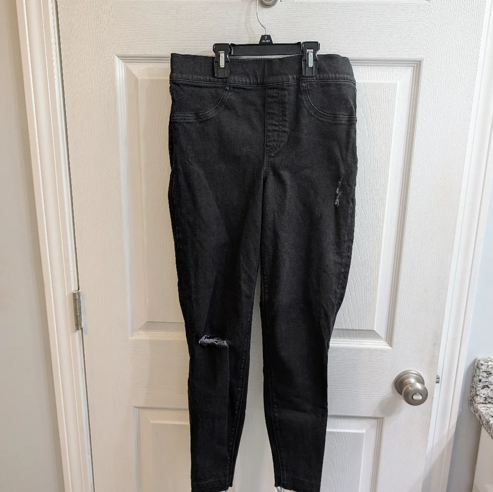 Spanx‎ Women's Black Distressed Skinny Jeans Jeggings  L37xW30 - Size M